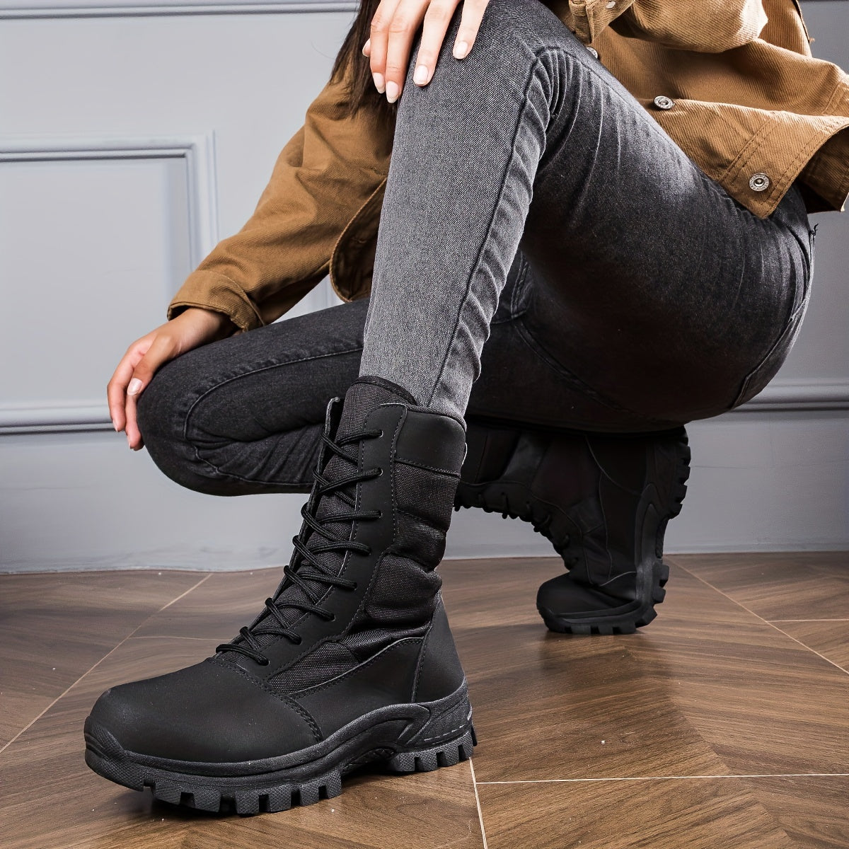 Stivali da Trekking da Donna a Mezza Polpaccio – Scarpe da Trekking Antiscivolo con Fodera Confortevole