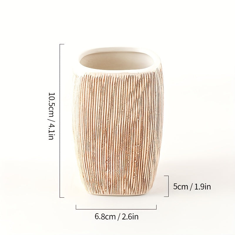 Set da Bagno in Ceramica Stile Legno – Accessori Lusso per un Tocco Naturale nel Tuo Bagno