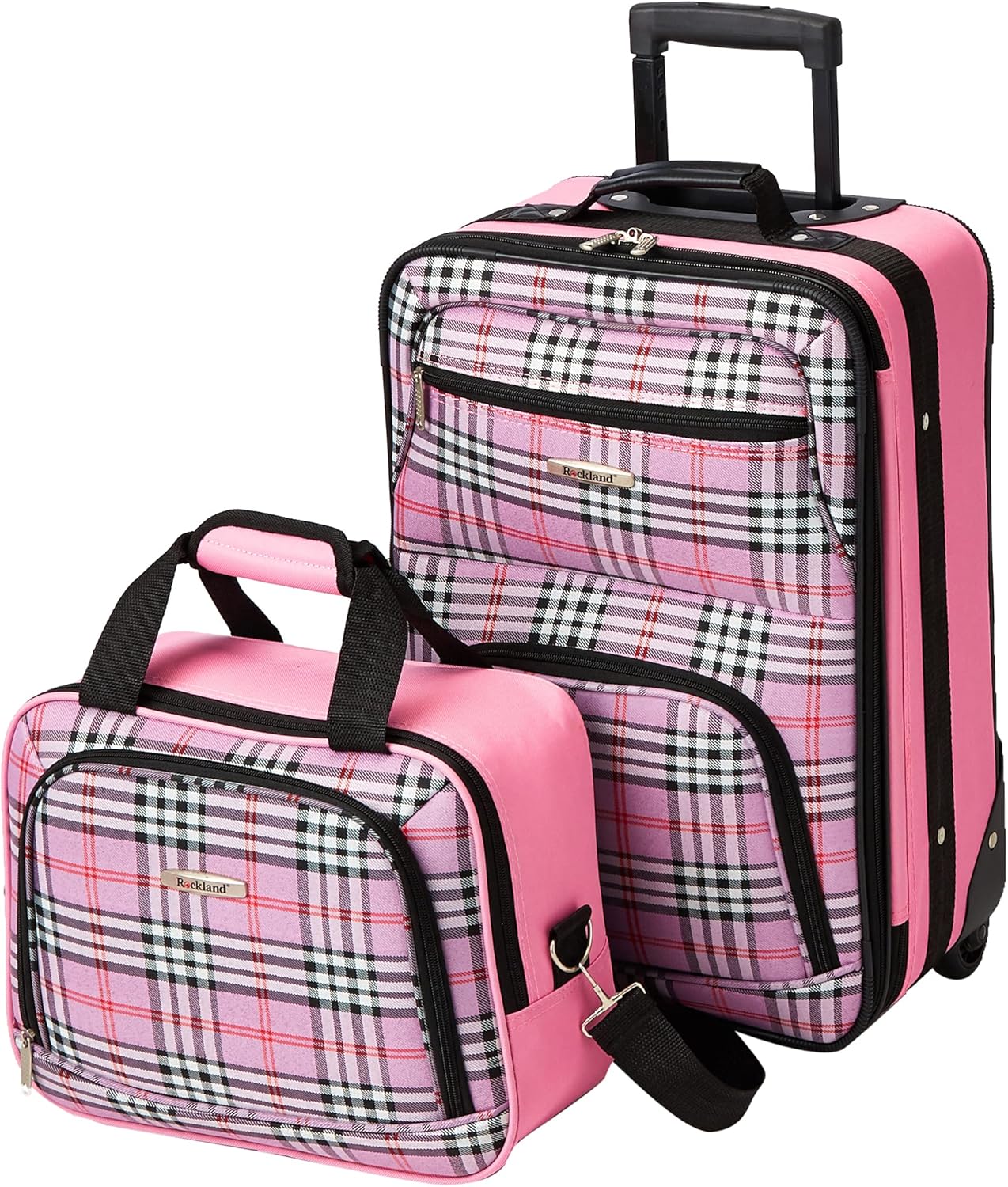 Set di Valigie Rigide a 2 Pezzi con Borsa da Cabina e Ruote Scorrevoli