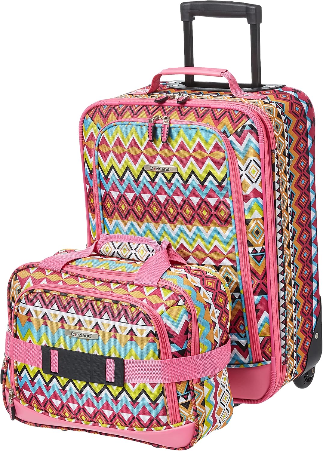 Set di Valigie Rigide a 2 Pezzi con Borsa da Cabina e Ruote Scorrevoli