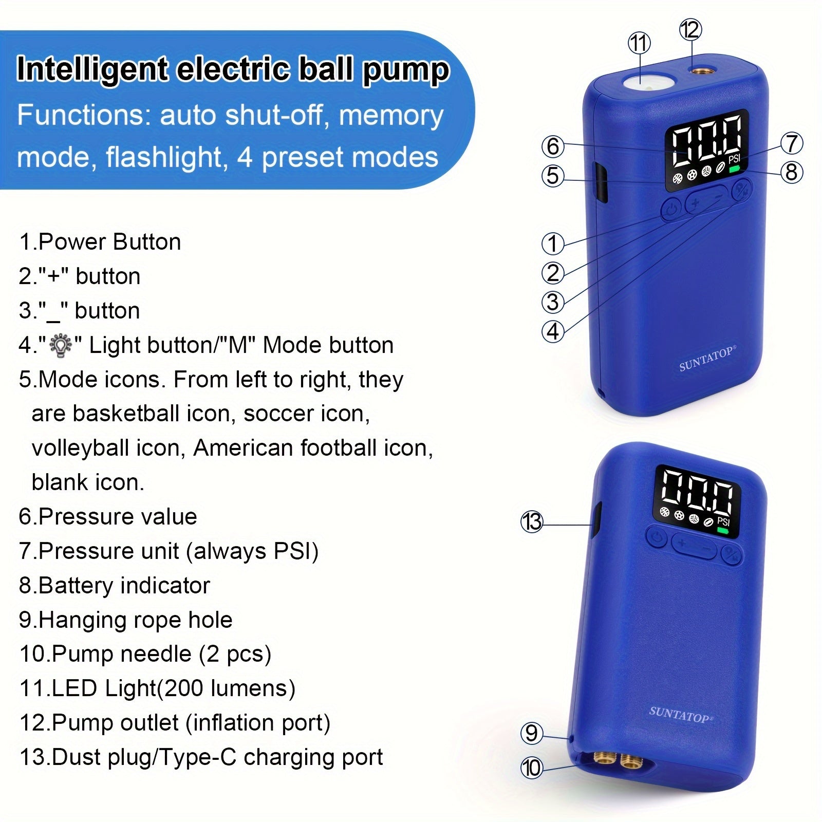 Pompa Automatica per Palloni 20 PSI – Veloce e Comoda per Vari Palloni Sportivi