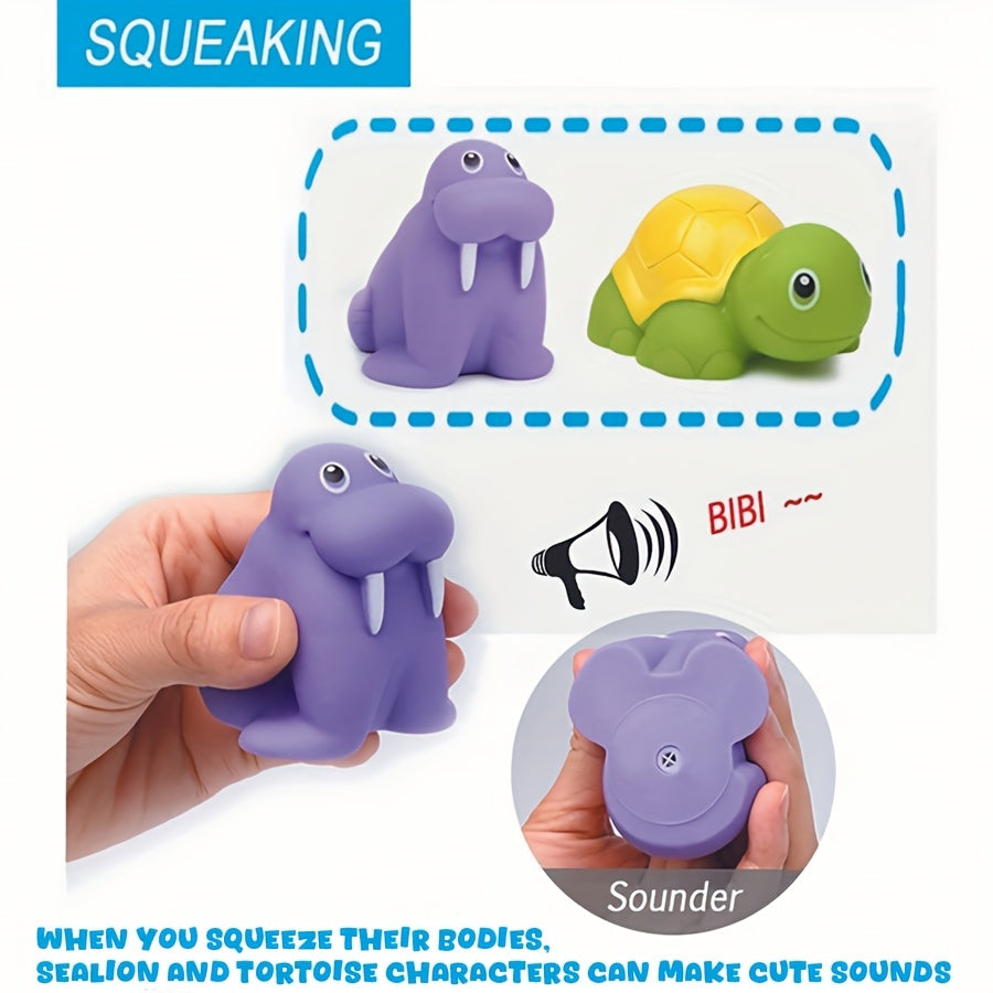 Set di Giocattoli da Bagno con Reti – Creature Marine Fluttuanti e Spruzzatori d'Acqua