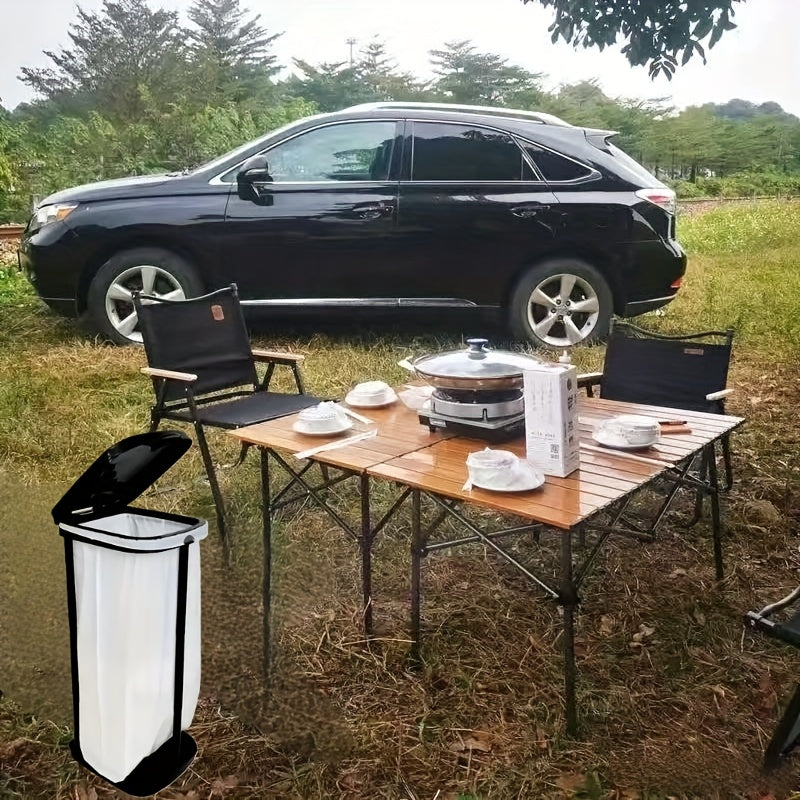 Supporto per Sacchi della Spazzatura Pieghevole e Regolabile – Supporto a Tre Parti con Altezza Regolabile per Casa o Esterno