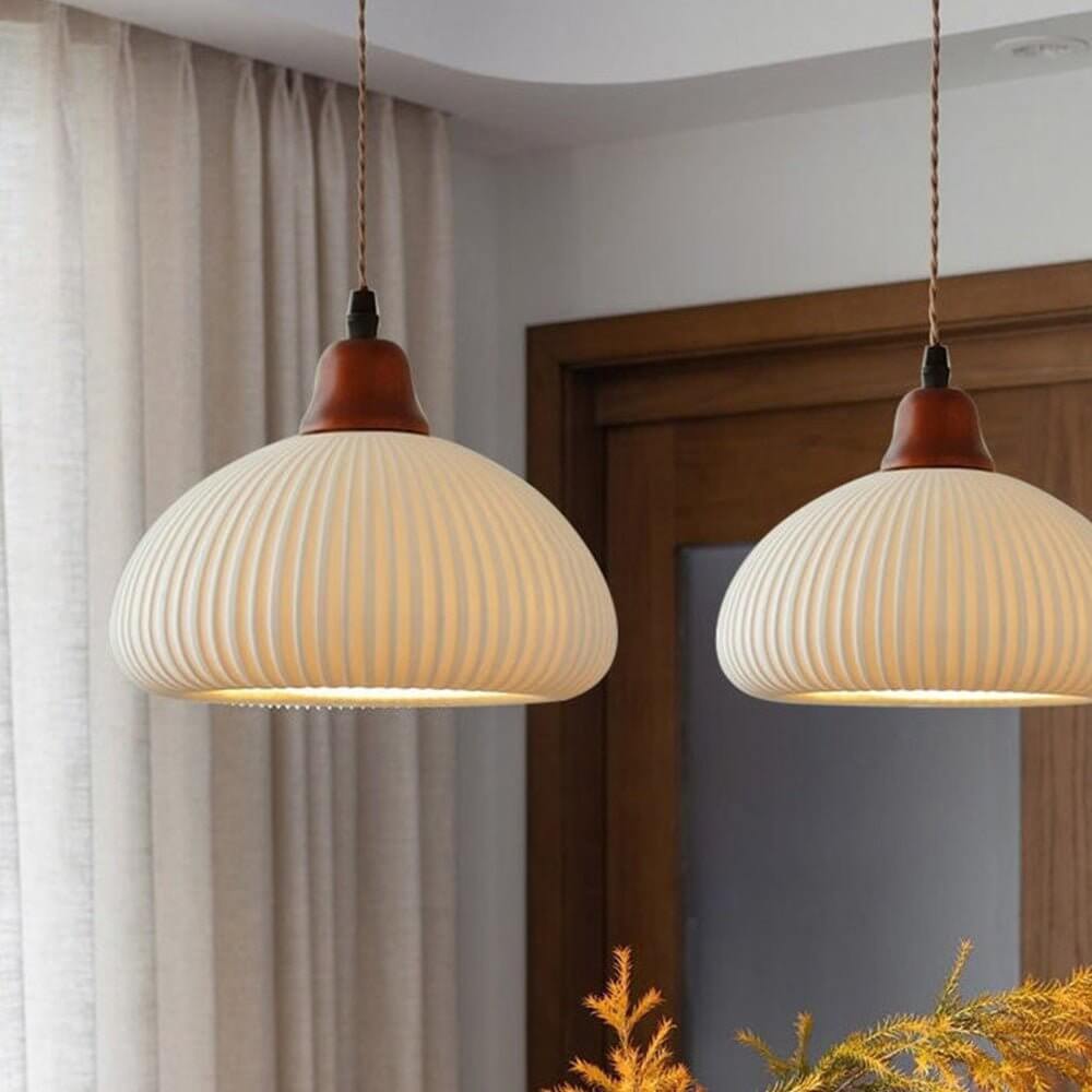 Lampada a Sospensione in Ceramica Elegante - Design Rustico