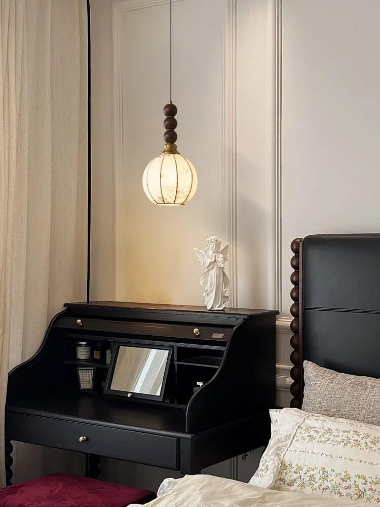 Lampadario in Vetro - Legno & Metallo