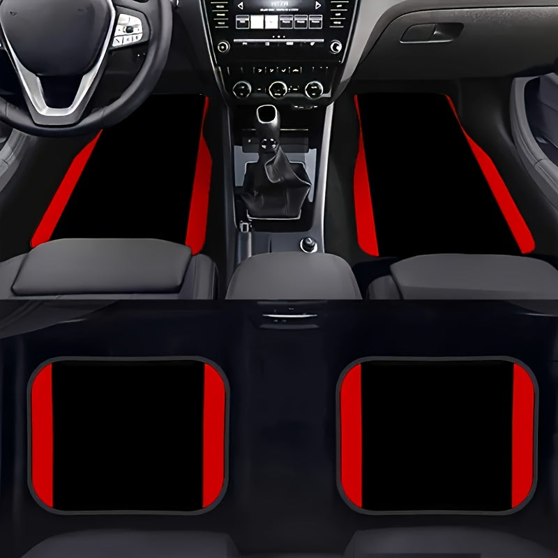 Tappetini in Poliestere con Strisce Verticali Rosse – Antiscivolo e Lavabili per Qualsiasi Veicolo