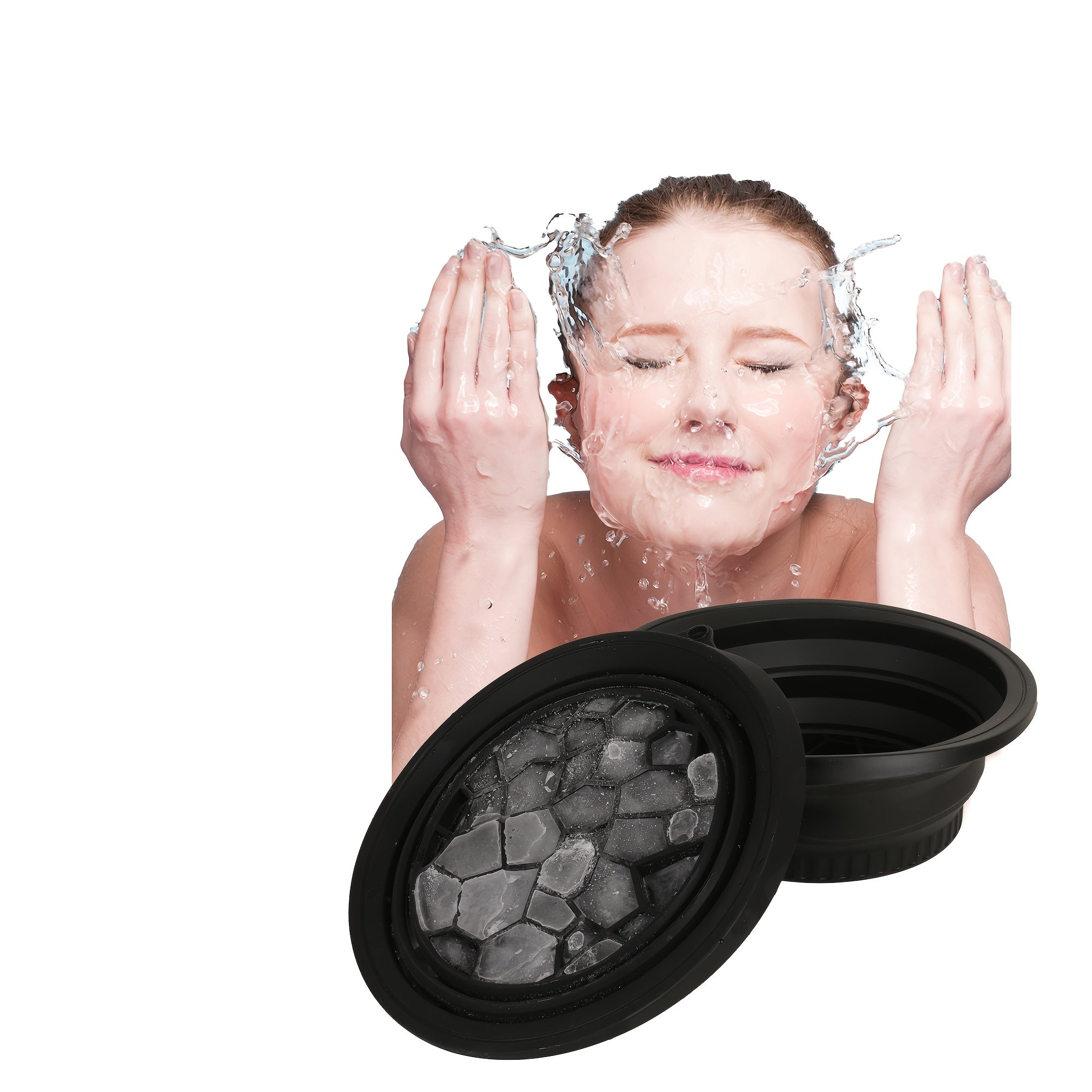 FlexiCool Vassoio per Ghiaccio in Silicone – Pratico e Compatto per Bagni Rinfrescanti