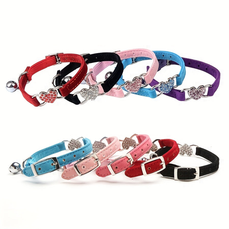 Collare per Gatti a Cuore Scintillante – Aggiungi un Tocco di Lusso al Look del Tuo Gatto