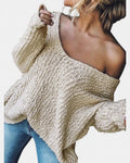 Cordula | Pull oversize en maille à épaules dénudées