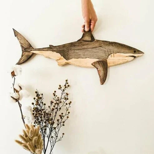 Decorazione da parete in legno di balena OceanHaven Pine | Elegante decorazione marittima artigianale per case moderne