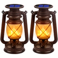 Ensemble de 2 lanternes solaires – Lumières LED vintage à flamme dansante pour jardin et patio