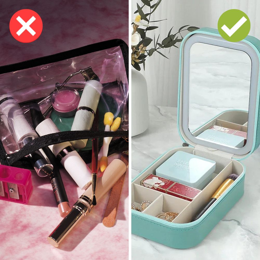 Organizzatore di Trucco Illuminato Compatto per On-the-Go - Liora