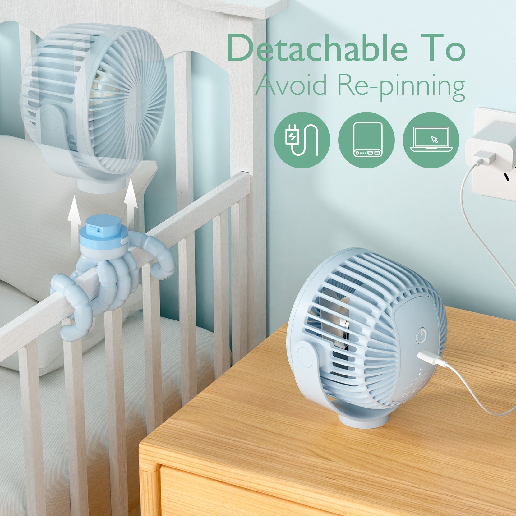 Ventilatore Portatile Ricaricabile USB per Viaggi