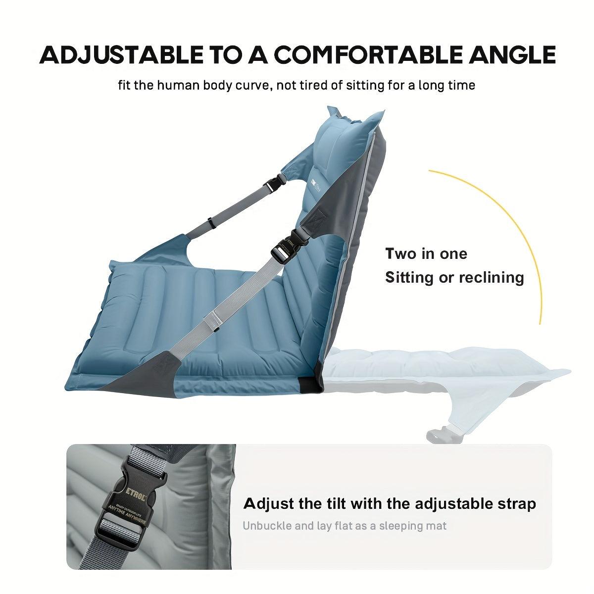 Sedia Gonfiabile AirComfort – Regolabile e Compatta