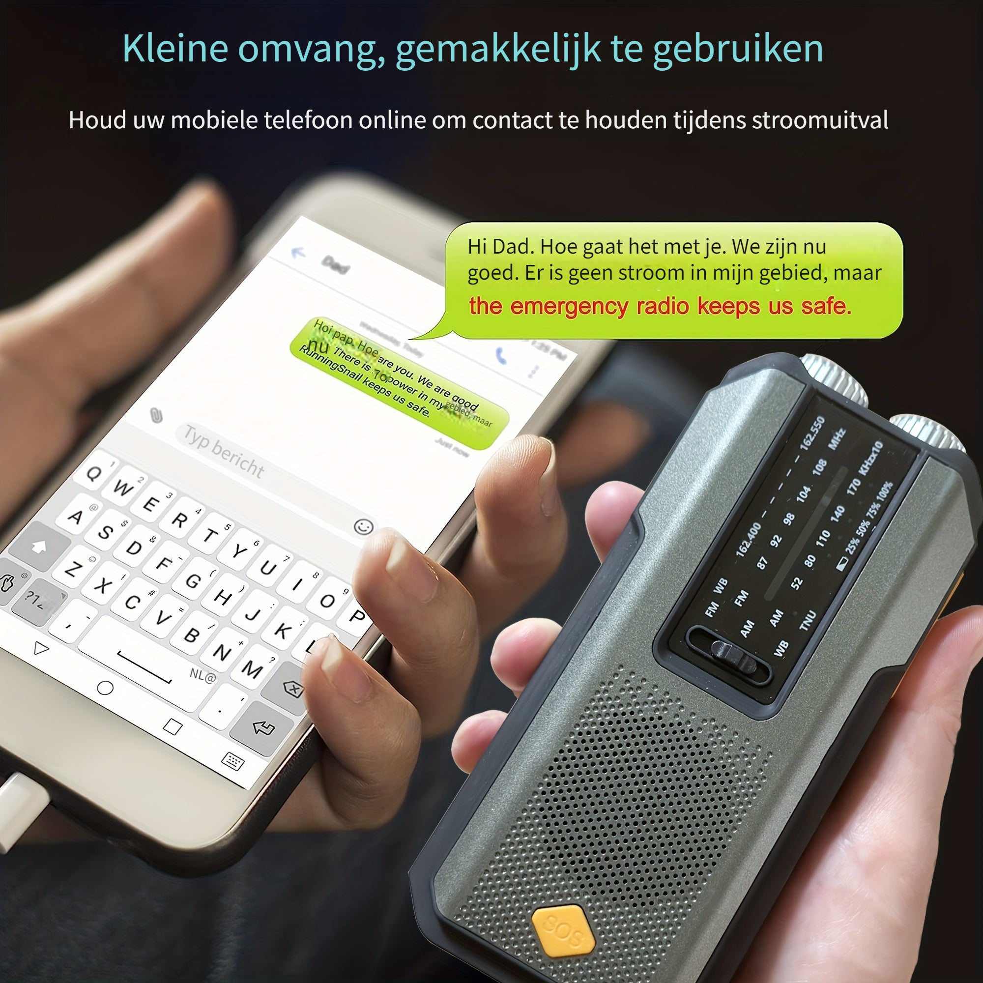 Radio Portatile AM/FM Daykit – Con Pannello Solare e Torcia