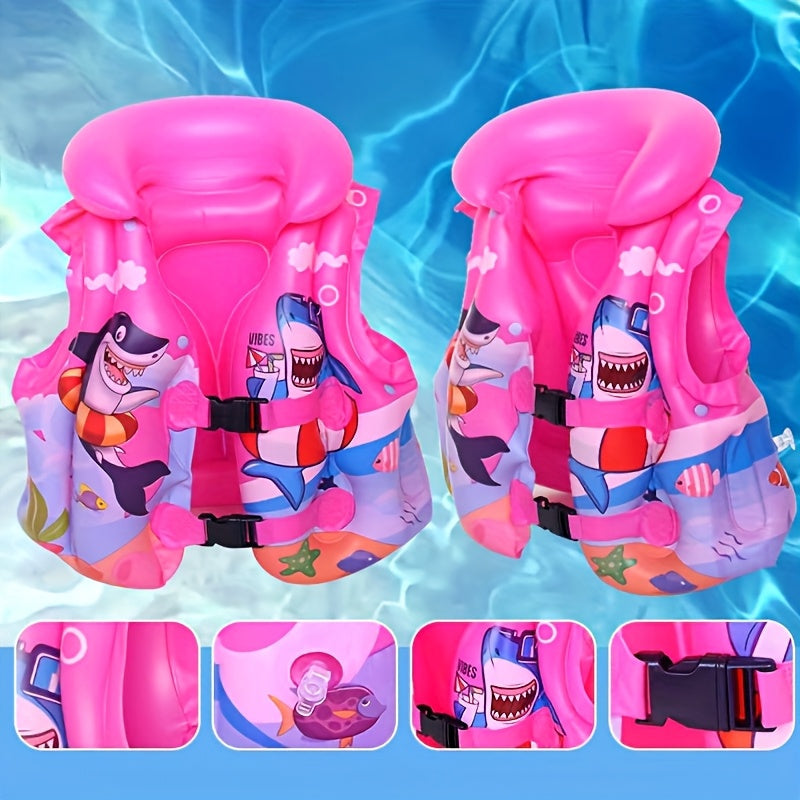 Gilet da Nuoto per Bambini con Stampa Squalo – Comodo e Sicuro per Divertimento in Acqua