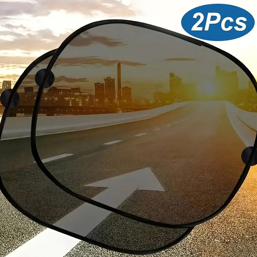 Set di Tende Solari in Rete Nera per Finestrini Posteriori dell'Auto – Protezione Estiva