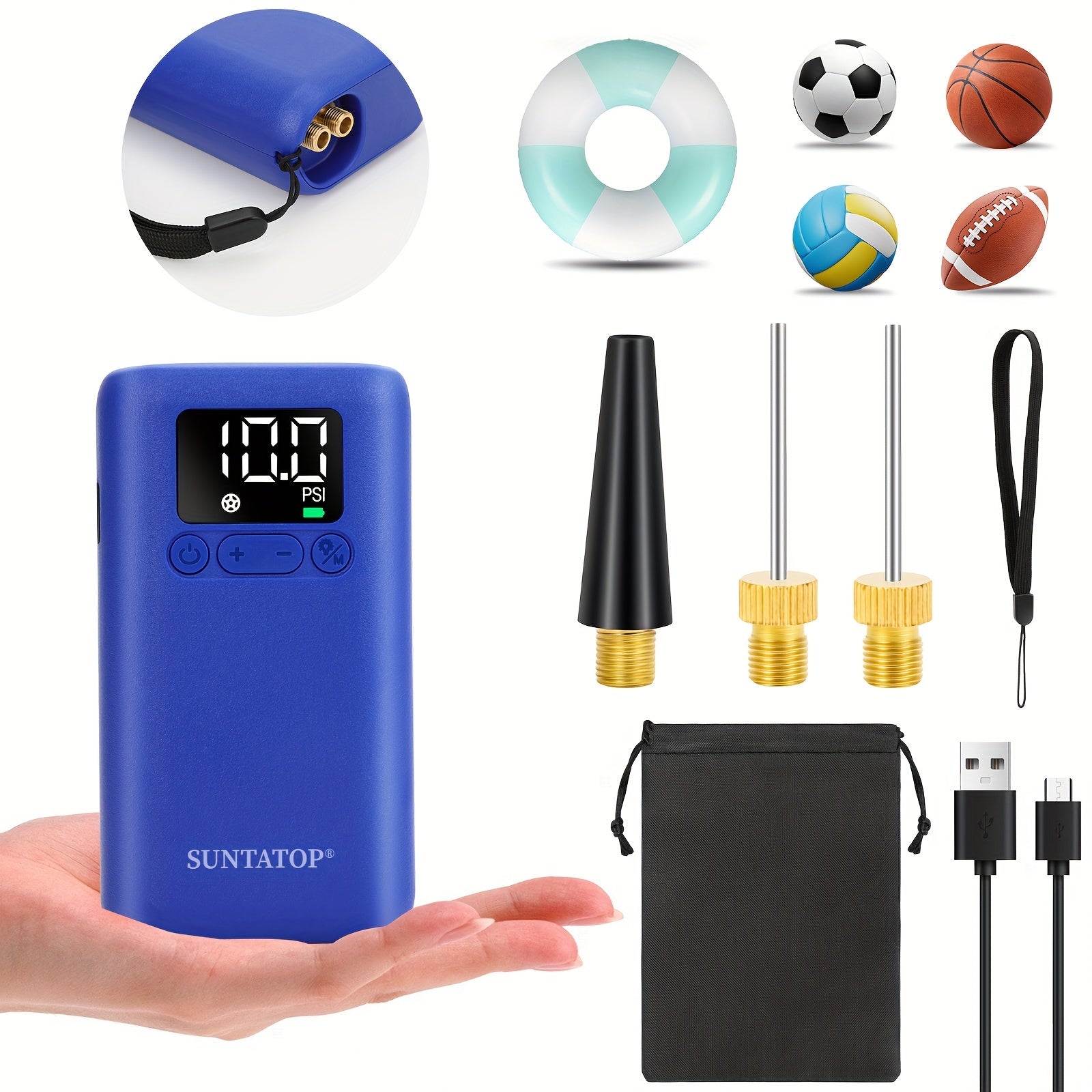 Pompa Automatica per Palloni 20 PSI – Veloce e Comoda per Vari Palloni Sportivi