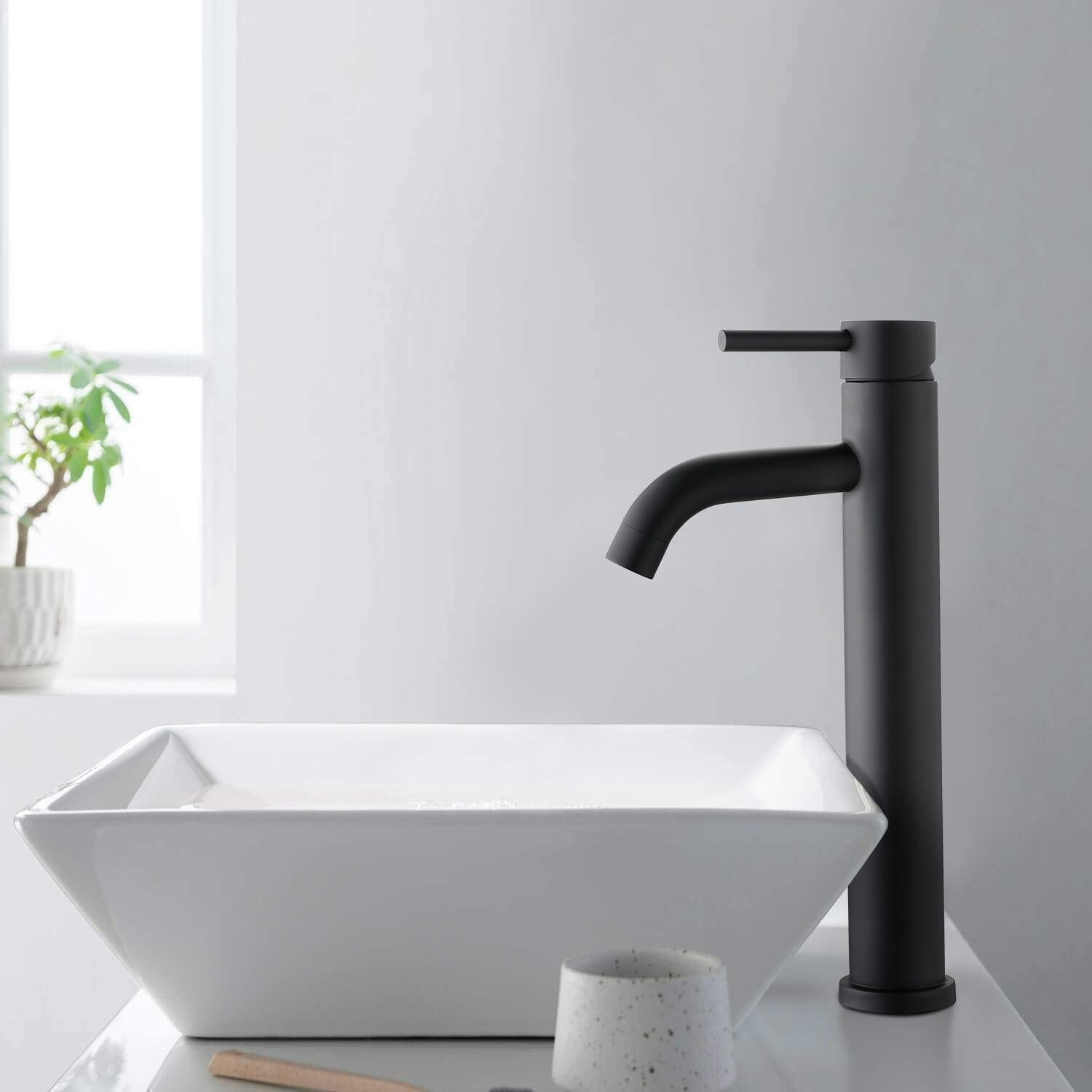 Miscelatore per lavabo in acqua fredda nero opaco – Noira