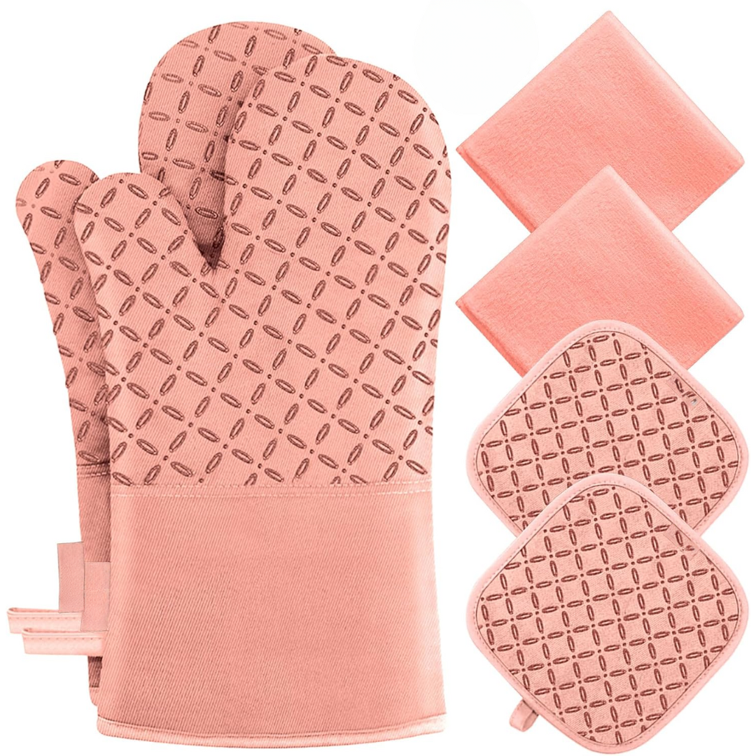 Set di guanti da forno e presine resistenti al calore da 6 pezzi