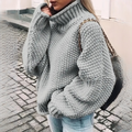 Irmgard | Maglione Oversize a Collo Alto in Maglia Spessa con Spalle Scese