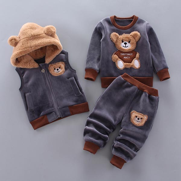 Set per Bambini e Neonati in Tre Pezzi con Motivo Orso – BearHugs