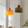 Lampe moderne en verre coloré et forme géométrique