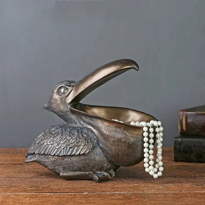 Scultura da Parete Pellicano Artisano | Decorazione di Lusso con Organizer Nascosto