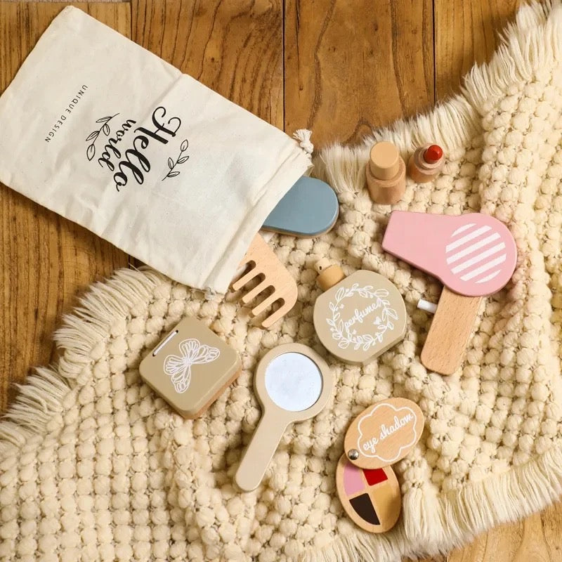 Set di Gioco per Capelli e Trucco in Legno per Bambini – Beauty Spa