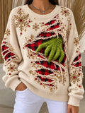 Comfortable Christmas sweatshirt with a crew neck and long sleeves