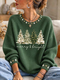 Casual Rustic Crew Neck Long Sleeve Sweatshirt