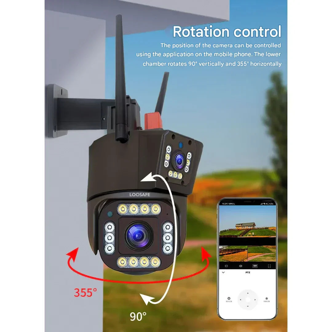 Telecamera di Sicurezza Wireless 4K con Pannello Solare – DualGuard 4K