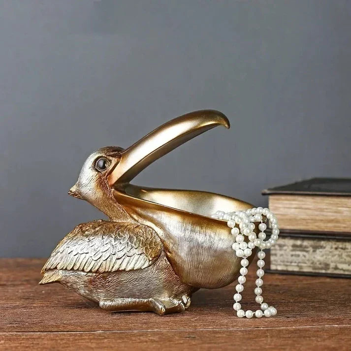 Scultura da Parete Pellicano Artisano | Decorazione di Lusso con Organizer Nascosto