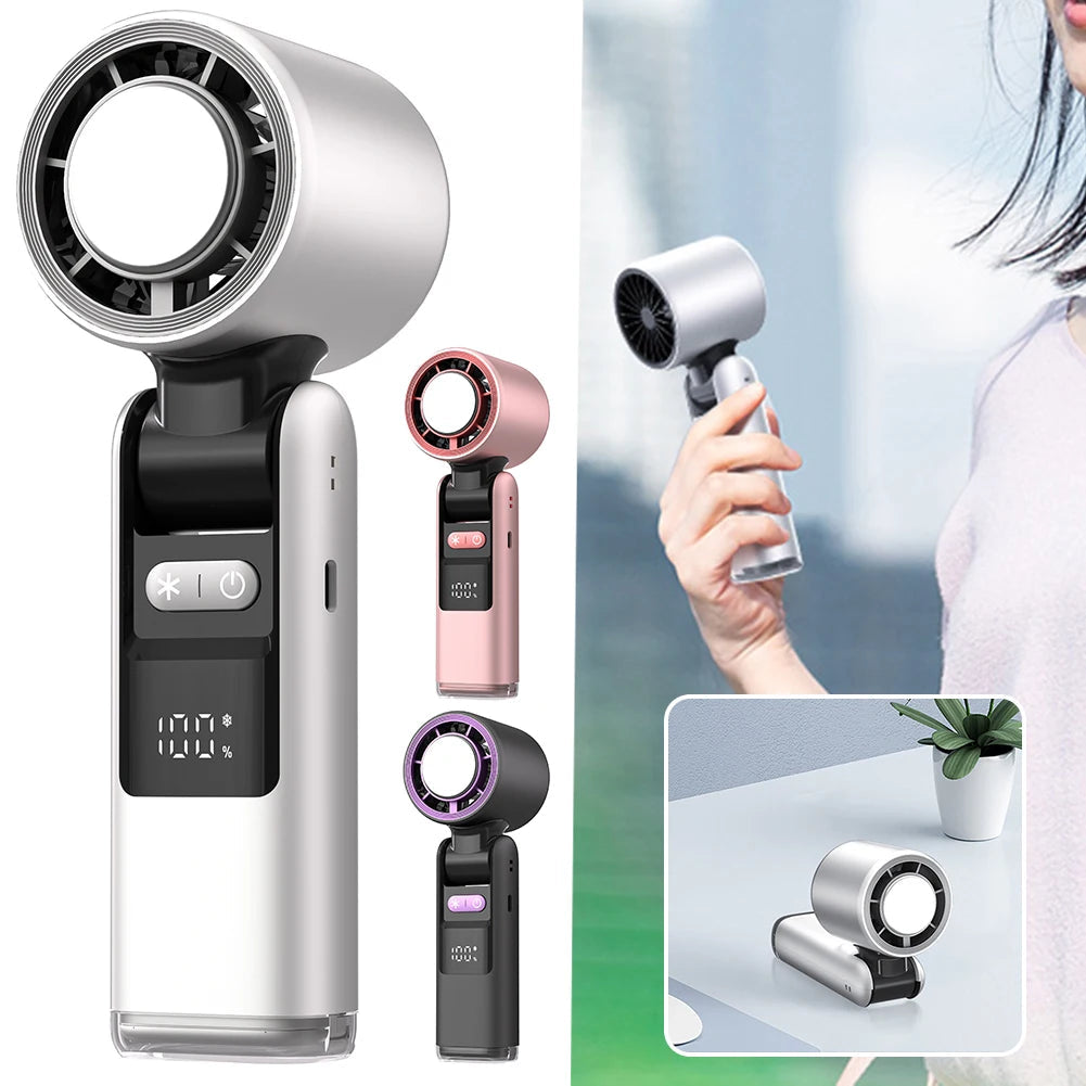 HandyFan Pro - Ventilatore Pieghevole Portatile con Display Digitale e Batteria da 4000mAh