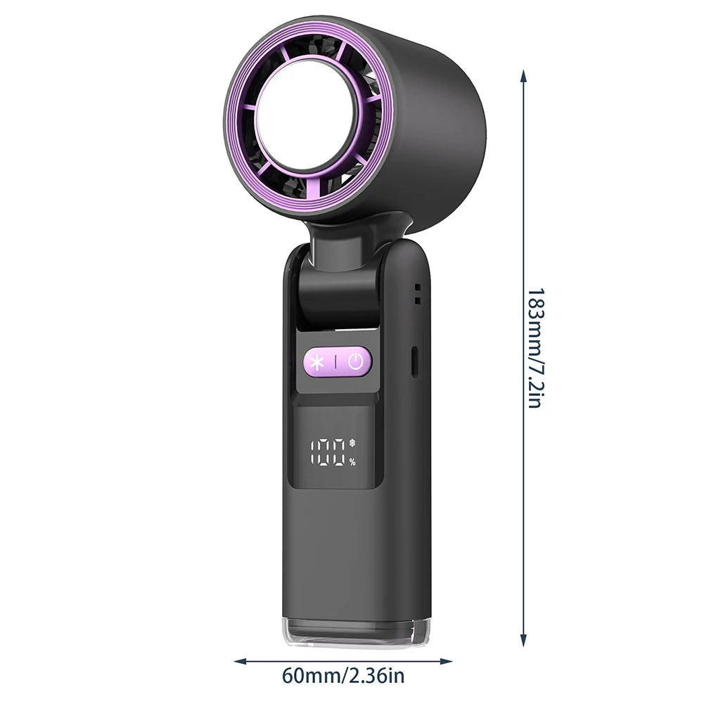 HandyFan Pro - Ventilatore Portatile Pieghevole con Display Digitale e Batteria da 4000mAh