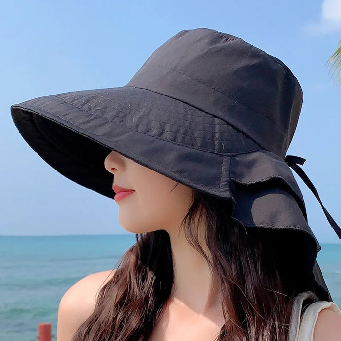 Cappello da sole da donna a tesa larga con protezione UV – Celeste
