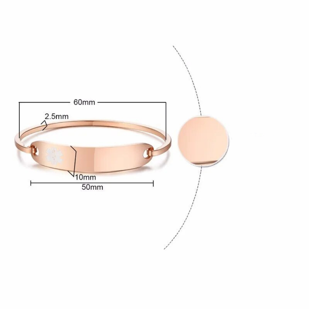 Bracciale MedAlert OpulentShield | Bracciale Personalizzato per Allerta Medica in Emergenze