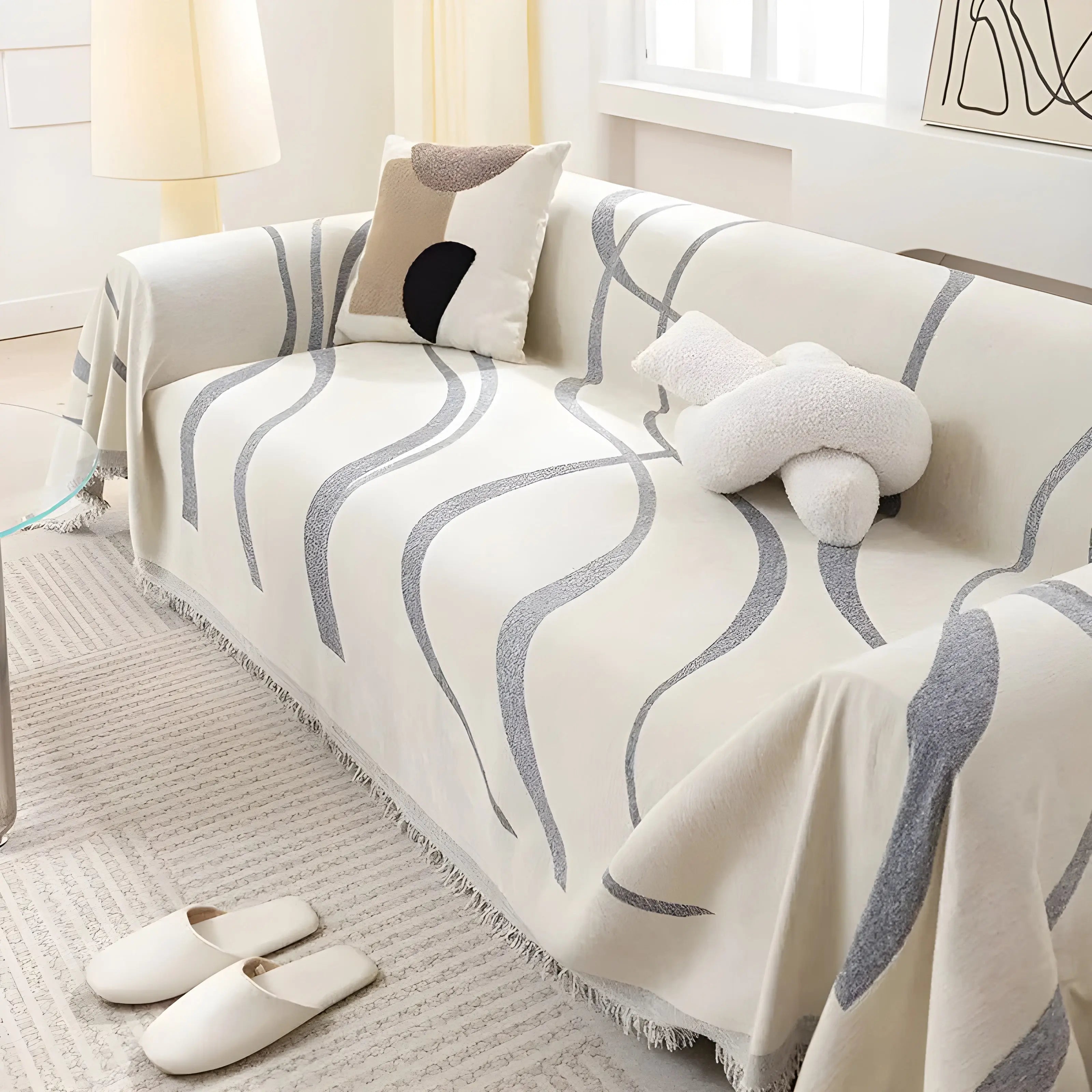 Copertura per Divano in Chenille/Cotone Reversibile – LuxeCasa