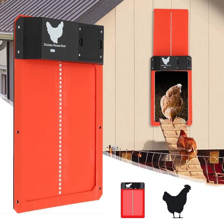 PoultryGuard Luxe Porta Automatica | Porta intelligente controllata dalla luce per polli al sicuro