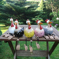 Décoration de jardin | Figurine de clôture poule | Design humoristique résistant aux intempéries | FenceFunky