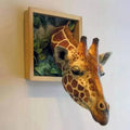 Tête de girafe - Décoration murale - Sculpture 3D - Décoration grandeur nature