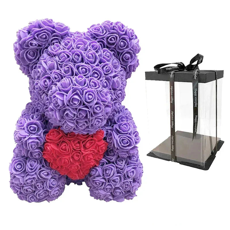 VivaBloom Orso di Rose Romantico | Elegante orso di rose fatto a mano per momenti pieni d'amore