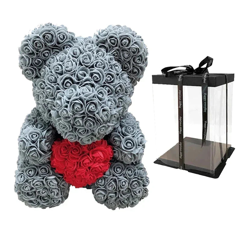 VivaBloom Orso di Rose Romantico | Elegante orso di rose fatto a mano per momenti pieni d'amore