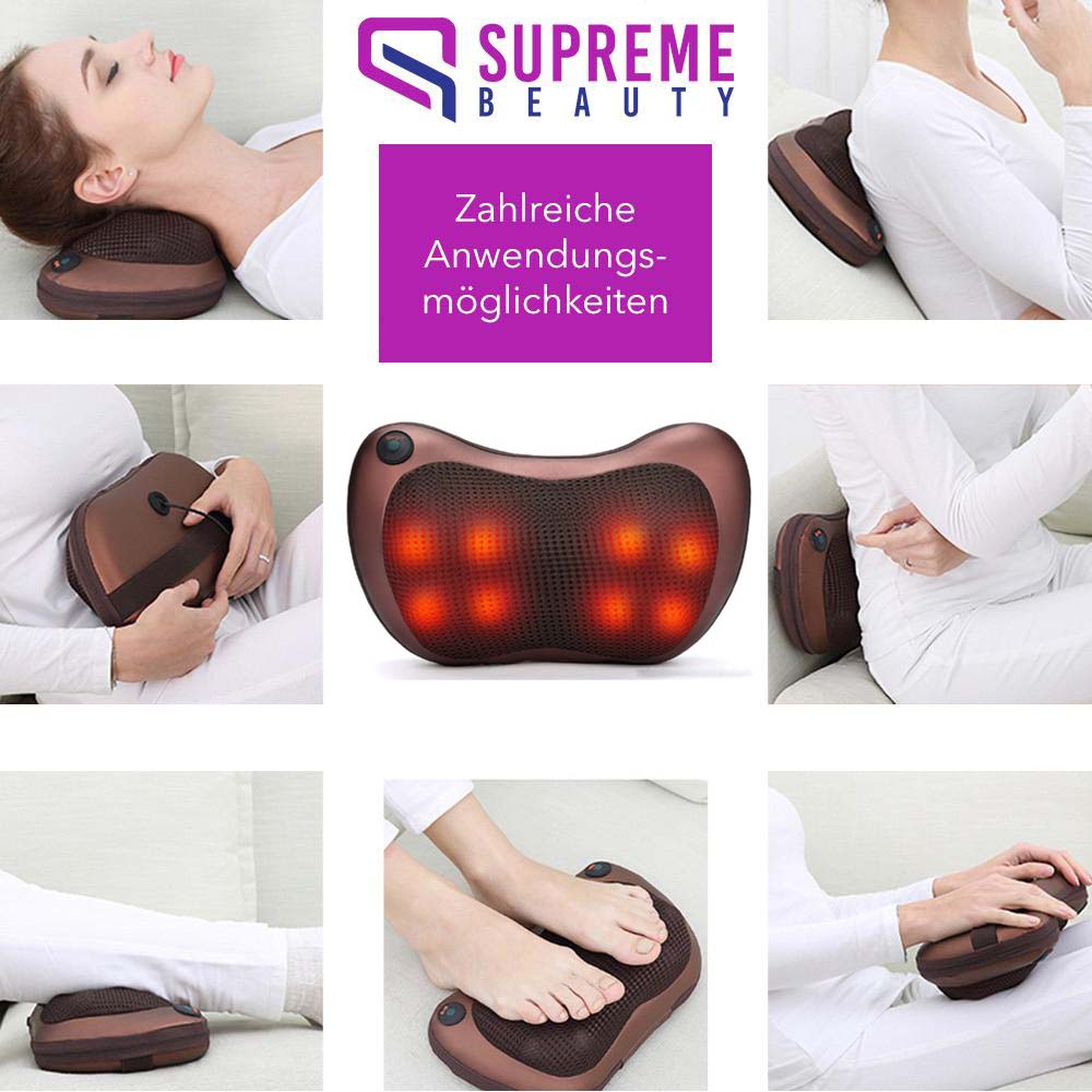 Cuscino Massaggiante Portatile con Massaggio Shiatsu Profondo – ThermoRelax Pro