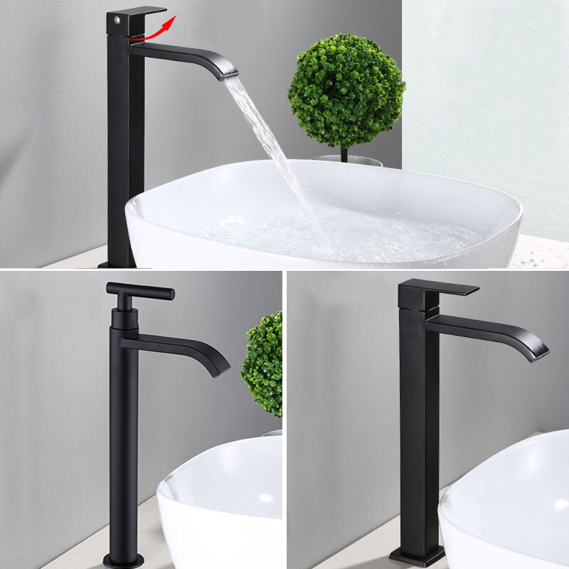 Miscelatore per lavabo in acqua fredda nero opaco – Noira