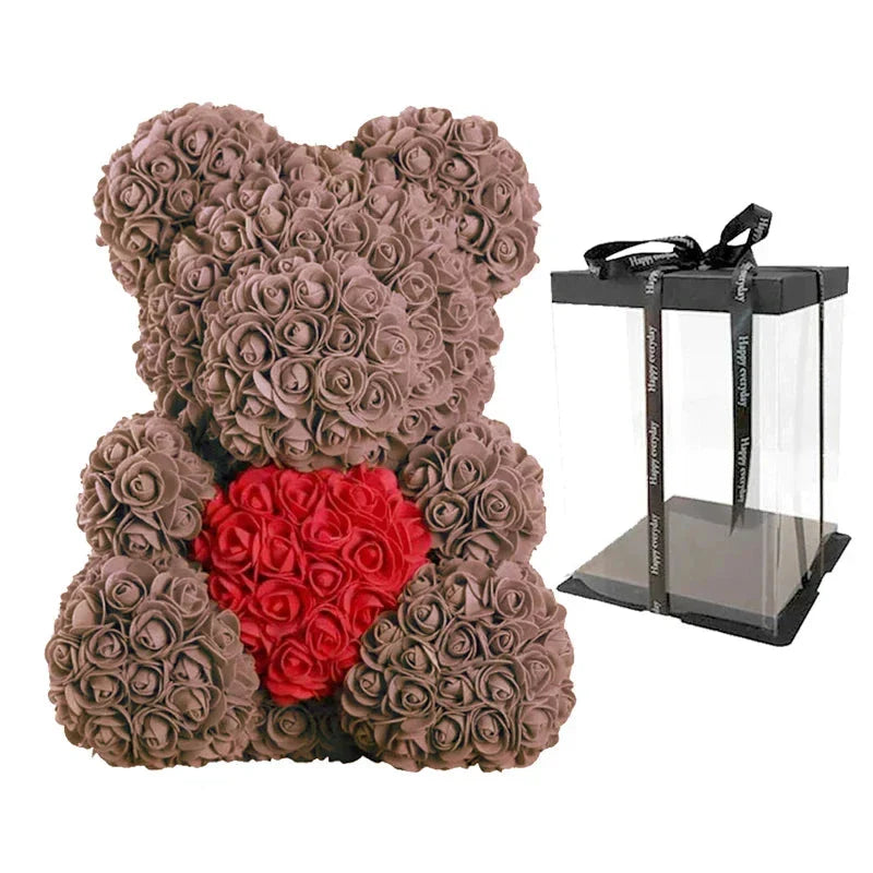 VivaBloom Orso di Rose Romantico | Elegante orso di rose fatto a mano per momenti pieni d'amore