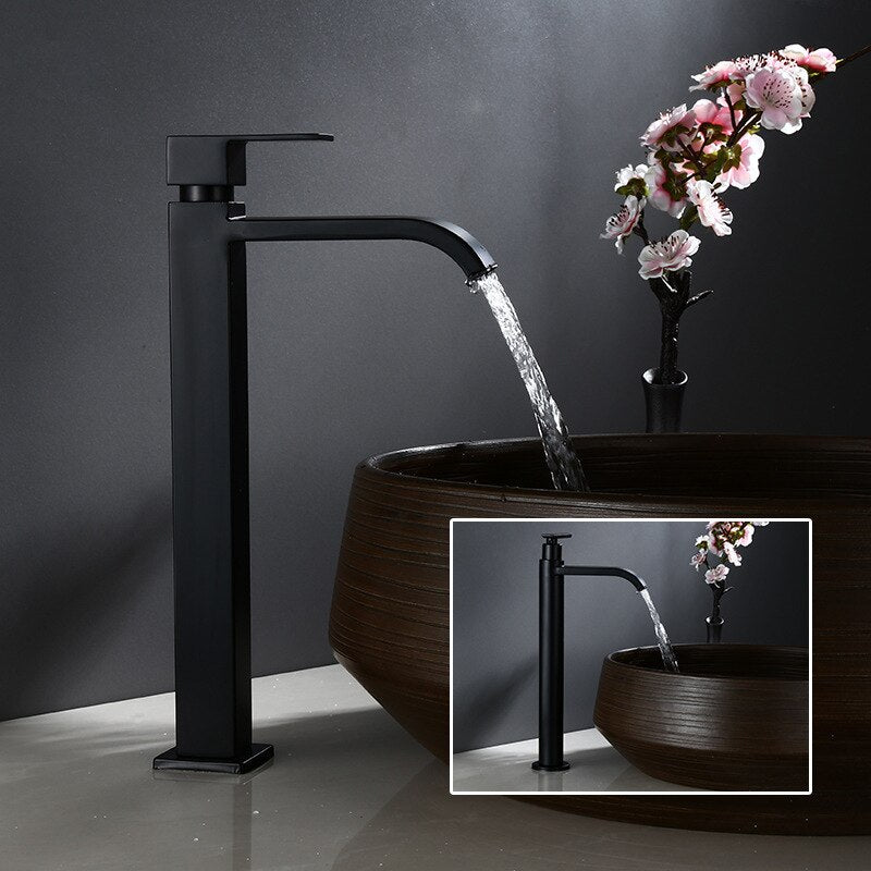 Miscelatore per lavabo in acqua fredda nero opaco – Noira
