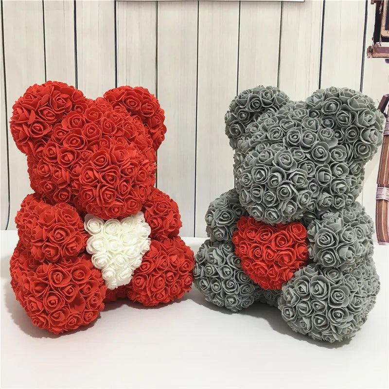 VivaBloom Orso di Rose Romantico | Elegante orso di rose fatto a mano per momenti pieni d'amore