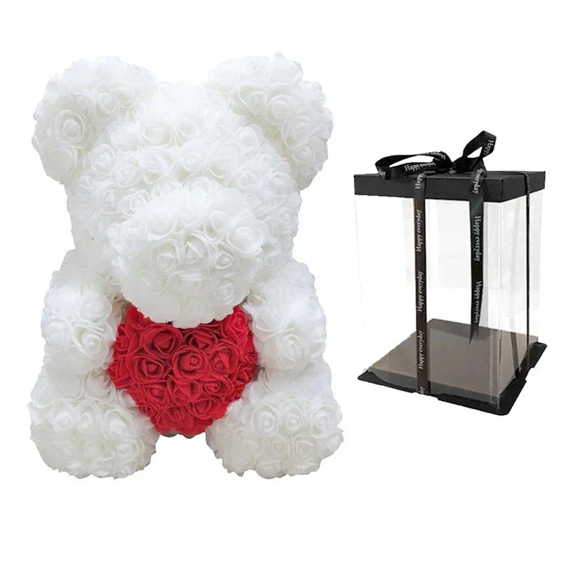 VivaBloom Orso di Rose Romantico | Elegante orso di rose fatto a mano per momenti pieni d'amore