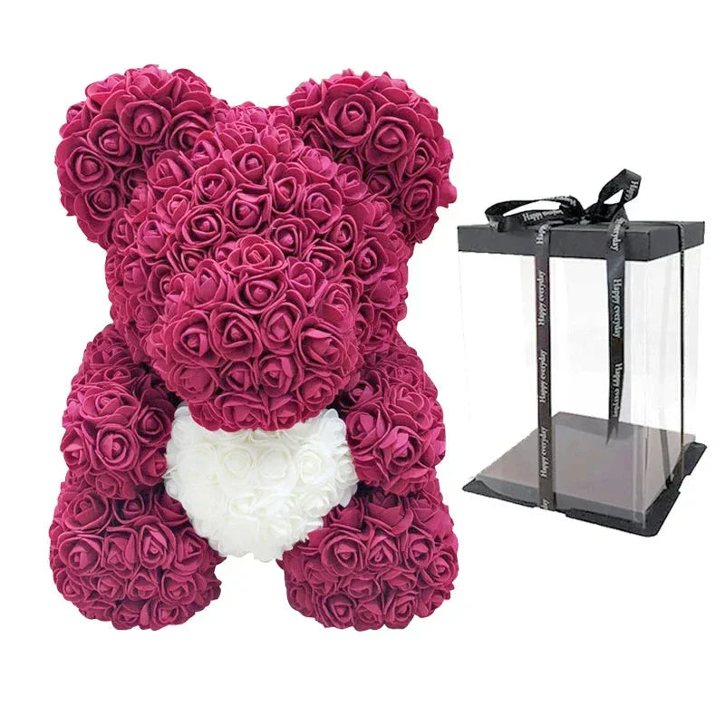 VivaBloom Orso di Rose Romantico | Elegante orso di rose fatto a mano per momenti pieni d'amore